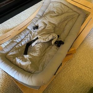 Natural wood baby rocker